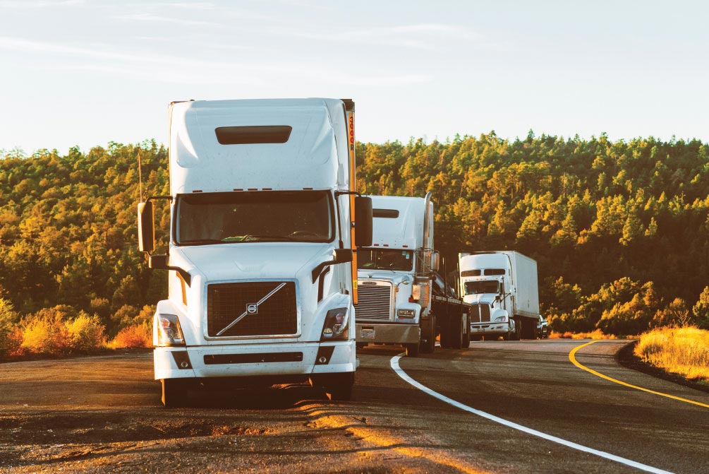 Three Trucks from Sadler Trucking, a Nashville Trucking company and Birmingham Trucking company